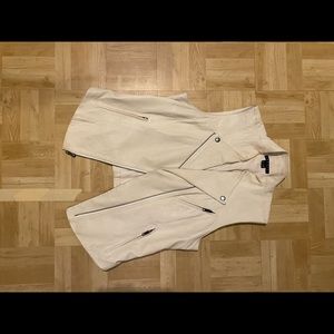 Leather Theory Vest - Cream Colored